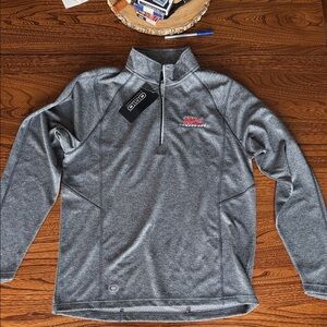 OGIO Heather Gray Quarter-Zip Pullover with Red Accent